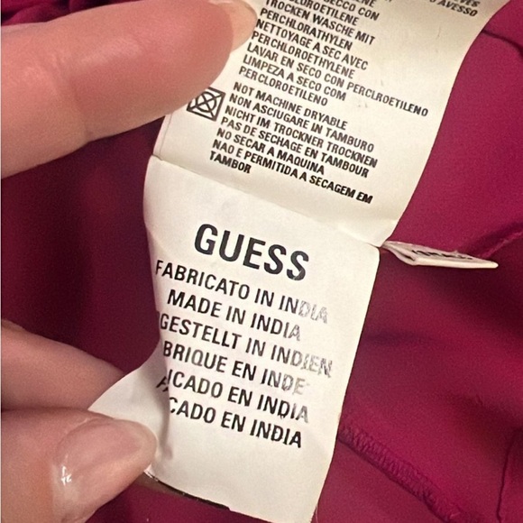 Guess Red Ruffled Tie Front Blouse - Picture 5 of 6